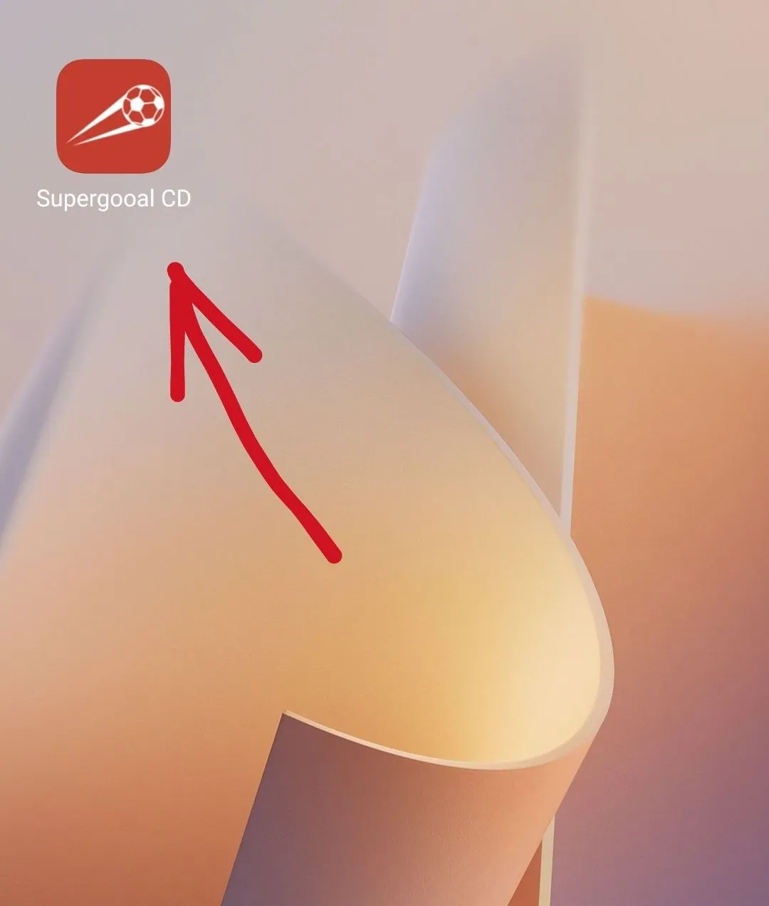 Icône de l'application Supergooal sur l'écran d'accueil du smartphone Android